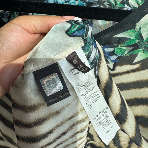 Roberto Cavalli Zebra Print Kaftan with Teal Accents - Picture 8 of 8